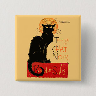 Steinlen Schwarze Katze Klassische Kunst Button