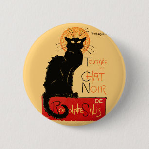 Steinlen Schwarze Katze Klassische Kunst Button