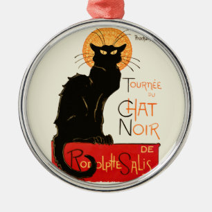 Steinlen Schwarze Katze Klassische Kunst Silbernes Ornament