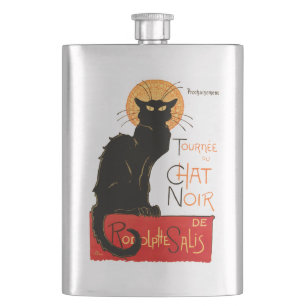 Steinlen Schwarze Katze Klassischer Französischer  Flachmann