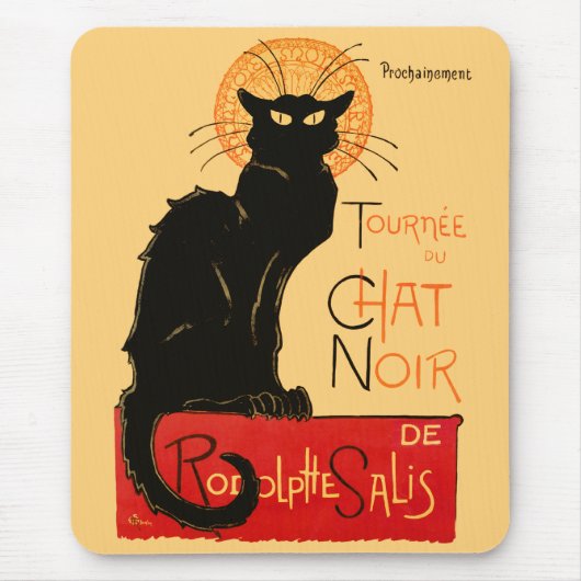 Steinlen Schwarze Katze Klassischer Französischer Mousepad (Vorne)