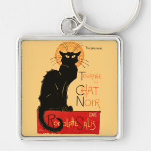 Steinlen Schwarze Katze Klassischer Französischer Schlüsselanhänger