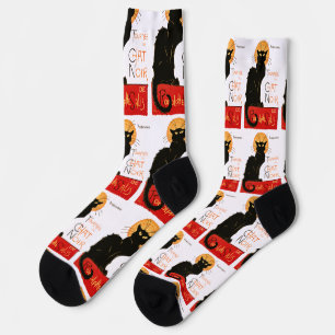 Steinlen Schwarze Katze Klassischer Französischer Socken