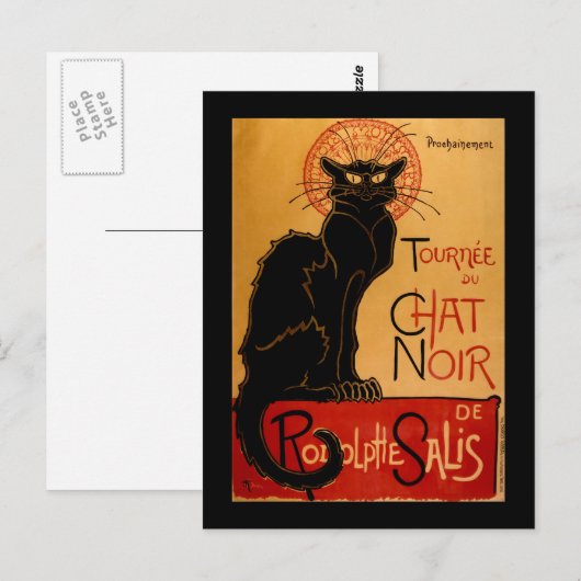 Steinlens Le Chat Noir Postkarte (Vorne/Hinten)