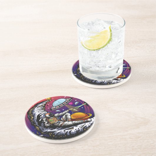 Steinmagnet Getränkeuntersetzer (Seite)