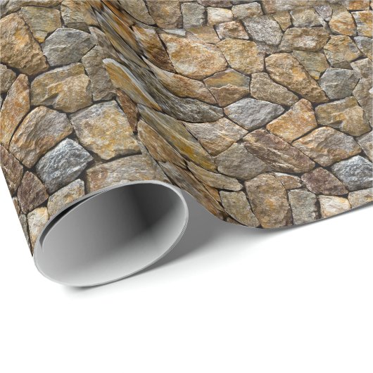 Steinmauer: Dekoratives Design Geschenkpapier (Rolleneckpunkt)