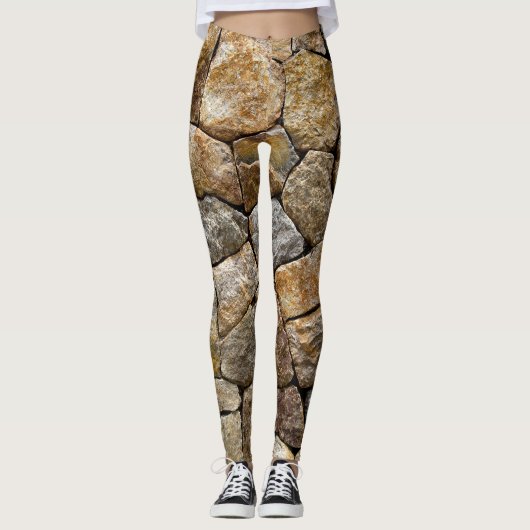 Steinmauer: Dekoratives Design Leggings (Vorderseite)