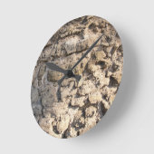 Steinmauer der großen groben Steine grau Runde Wanduhr (Winkel)