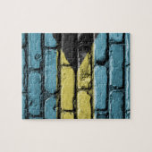 Steinmauer-Flagge der Bahamas Puzzle (Horizontal)