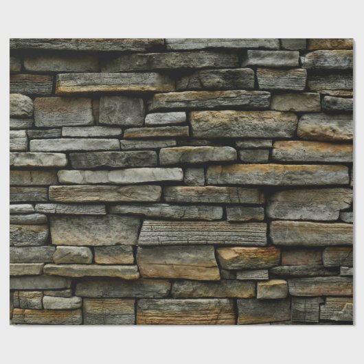 Steinmauer Geschenkpapier (Flach)