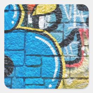 Steinmauer Graffiti Quadratischer Aufkleber