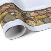 Steinmauer im Schnee Geschenkpapier (Rolleneckpunkt)