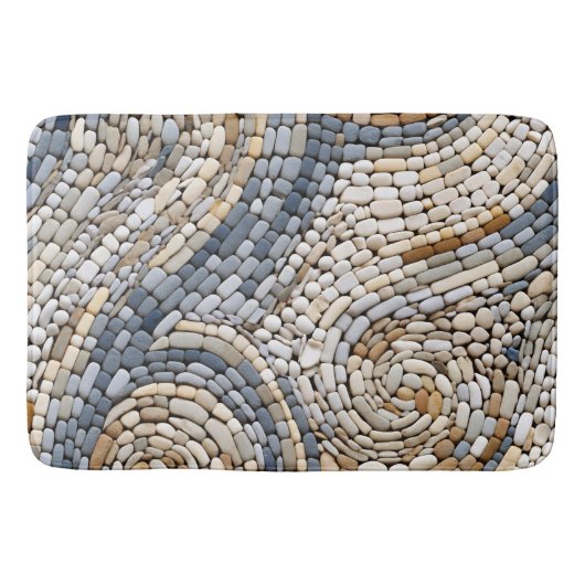 Steinmauer mit Spiralkonstruktionen aus Steinen Badematte (Vorderseite)