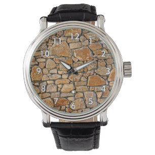 Steinmauer mit weißer Grenze Armbanduhr