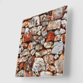 Steinmauer mit weißer Grenze Quadratische Wanduhr (Winkel)