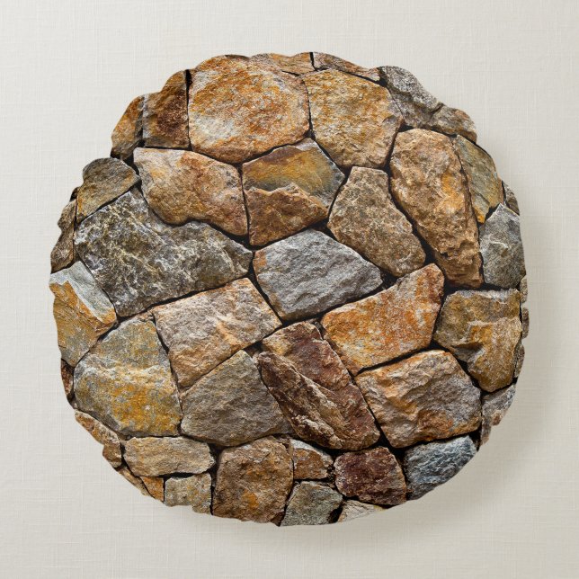 Steinmauer  rundes kissen (Vorderseite)