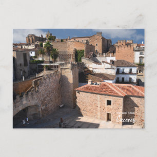 Steinmauern von Caceres, Spanien Postkarte