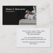 Steinmetz mit Holzhammer und Meißel Visitenkarte (Vorne/Hinten)