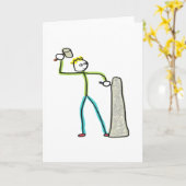 Steinmetz Stickman Karte (Gelbe Blume)