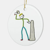 Steinmetz Stickman Keramik Ornament (Links)