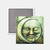 Steinmond und Sonne sind grün, glänzend Magnet (Vorderseite/Rückseite)