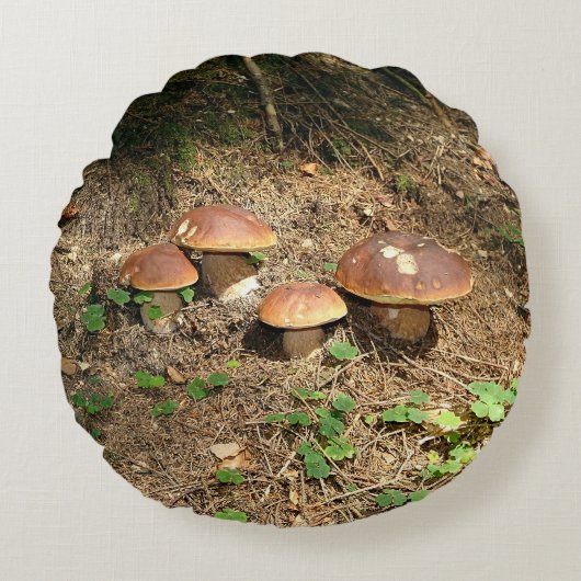 Steinpilz Rundes Kissen (Vorderseite)