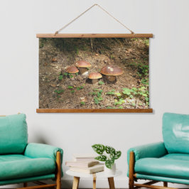 Steinpilz Wandteppich Mit Holzrahmen