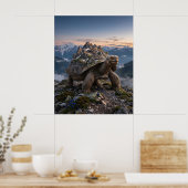 Steinschildkröte Uralte Bergkunst Poster (Küche)