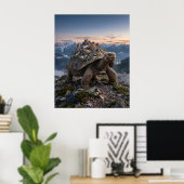 Steinschildkröte Uralte Bergkunst Poster (Heimbüro)