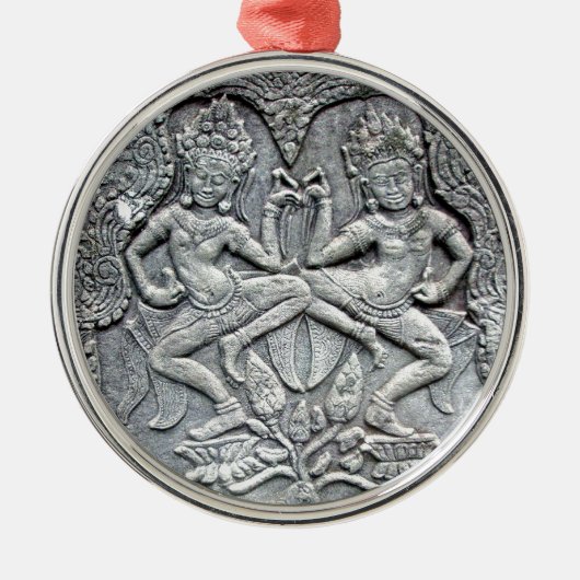 Steinschnitzen der kambodschanischen Tänzer Ornament Aus Metall (Vorne)