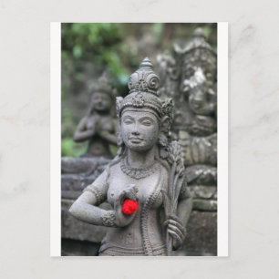 Steinskulptur aus hinduistischer Gottheit Postkarte