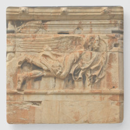 Steinskulptur in Griechenland Sq Untersetzer