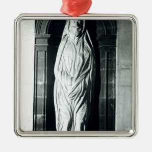 Steinskulptur von John Donne in seinem Leichentuch Silbernes Ornament