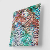 Steinsockel mit rustikalem Mörtel und Splint Quadratische Wanduhr (Winkel)