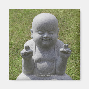 Steinstatue von glücklichem Buddha Magnet