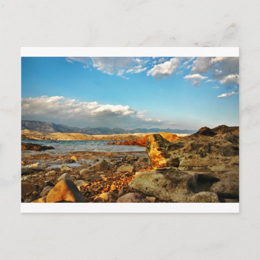 Steinstrand auf der Insel Pag in Kroatien Postkarte (Vorderseite)