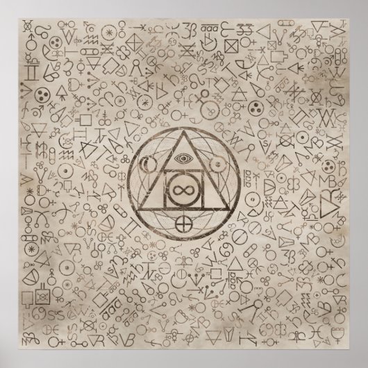 Steinsymbol der Philosophin: Alchemisches Muster 3 Poster (Vorne)
