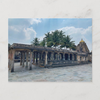 Steintempel in Belur, Karnataka, Indien Postkarte