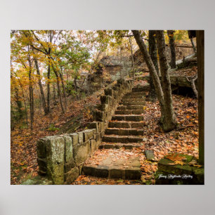 Steintreppenhaus im Herbst - Heavener, Oklahoma Poster