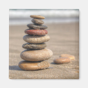 Steinturm auf Strand Magnet