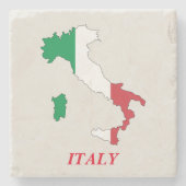 SteinUntersetzer-Italien-Flaggen-Karte Steinuntersetzer (Vorderseite)