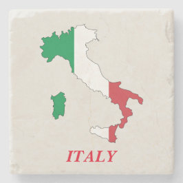 SteinUntersetzer-Italien-Flaggen-Karte Steinuntersetzer
