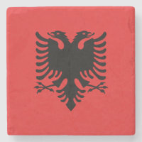 SteinUntersetzer mit der Flagge Albaniens