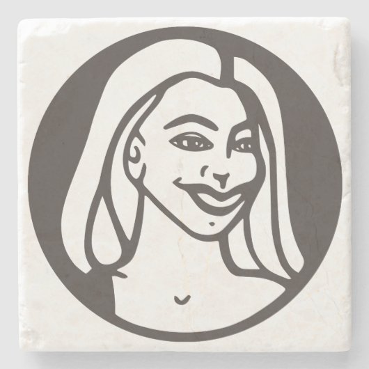 SteinUntersetzer mit Q-Tee-Torte Logo (Vorderseite)