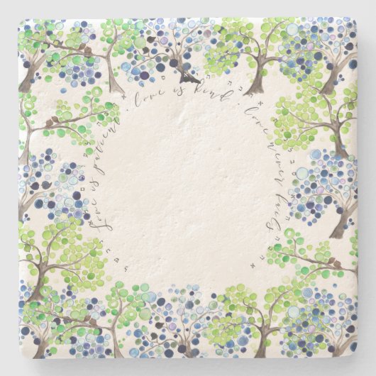 SteinUntersetzer - romantischer Wald (Vorderseite)