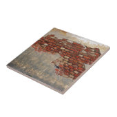 Steinwand des alten Ziegelsteines und des Gipses Fliese (Seite)