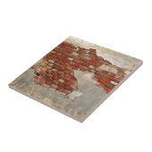 Steinwand des alten Ziegelsteines und des Gipses Fliese (Seite)