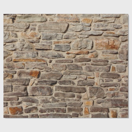 Steinwand rustikale Textur Hintergrund Geschenkpapier (Flach)