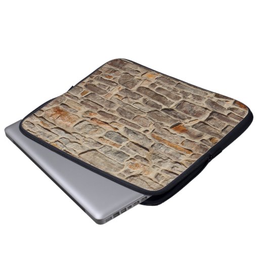 Steinwand rustikaler Hintergrund Laptopschutzhülle (Vorne Knopf)