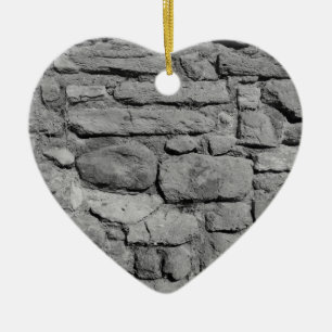 Steinwand. Schwarzweiss. Keramikornament